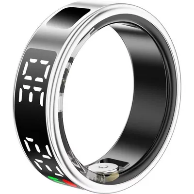 Smart Ring Avizar Saturn Größe 10 Bluetooth IP68 Akku 5 Tage Silber