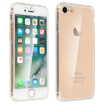 Avizar Transparente Silikon-Schutzhülle 360-Grad-Schutz für iPhone 7 / iPhone 8