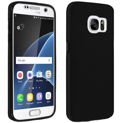 Avizar Schutzhülle aus Silikon und Polycarbonat mit Total Black Protection für Samsung Galaxy S7
