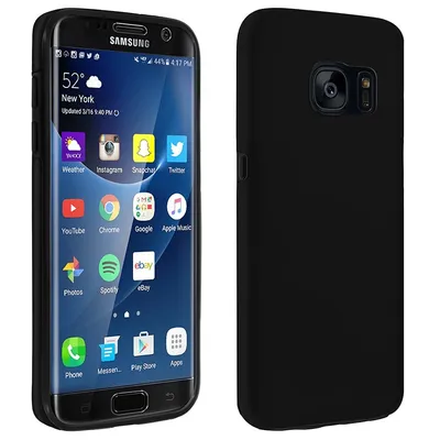 Avizar Schutzhülle aus Silikon und Polycarbonat Total Protection in Schwarz für Samsung Galaxy S7 Edge