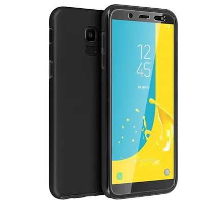 Avizar Schutzhülle aus Silikon und Polycarbonat mit Total Black Protection für Samsung Galaxy J6