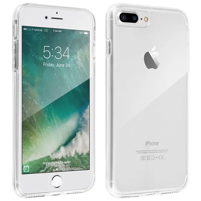 Avizar Schutzhülle aus Silikon und Polycarbonat, transparent, Rundumschutz für iPhone 7 Plus / iPhone 8 Plus