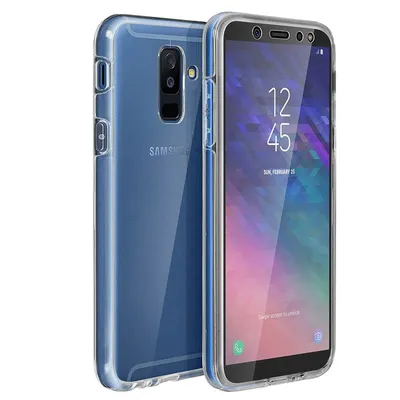 Avizar Schutzhülle aus Silikon und Polycarbonat, 360°-Schutz, Farbe Champagner, für Samsung Galaxy A6 Plus