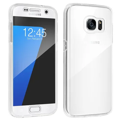 Avizar Schutzhülle aus Silikon und Polycarbonat mit transparentem 360°-Schutz für Samsung Galaxy S7