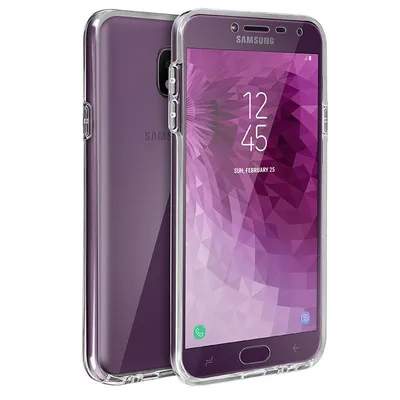 Avizar Schutzhülle aus Silikon und Polycarbonat mit transparentem 360°-Schutz für Samsung Galaxy J4