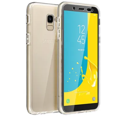 Avizar Schutzhülle aus Silikon und Polycarbonat, 360° transparenter Schutz für Samsung Galaxy J6