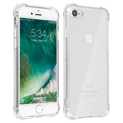 Avizar Transparente Silikon-Schutzhülle mit stoßfester Verstärkung für iPhone 7 / iPhone 8