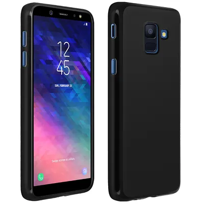 Avizar Schutzhülle aus flexiblem Silikon mit Anti-Fingerabdruck für Samsung Galaxy J6, Schwarz