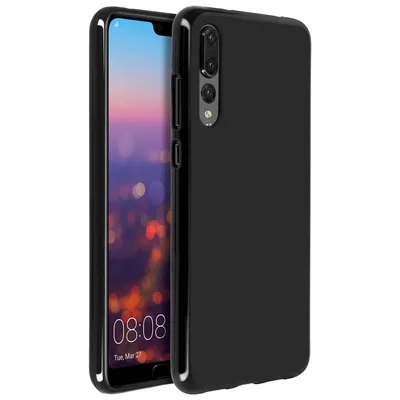 Avizar Schwarze flexible Silikonhülle für Huawei P20 Pro