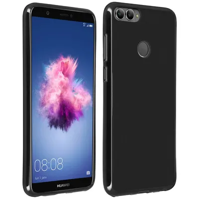 Avizar Schwarze Silikonhülle für Huawei P Smart