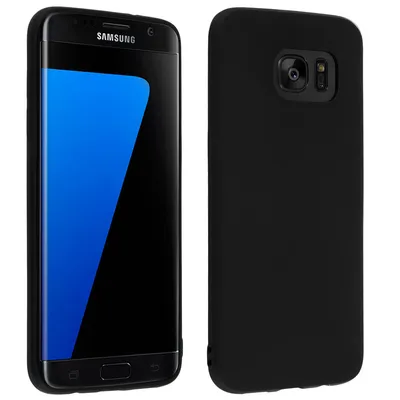 Avizar Ultradünne, mattschwarze Silikon-Schutzhülle für Samsung Galaxy S7 Edge