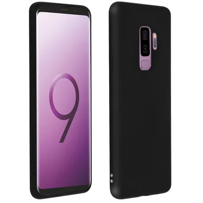 Avizar Schwarze matte Silikonhülle für Samsung Galaxy S9 Plus