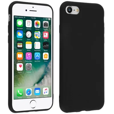 Avizar Ultradünne, mattschwarze Silikon-Schutzhülle für iPhone 7 / iPhone 8