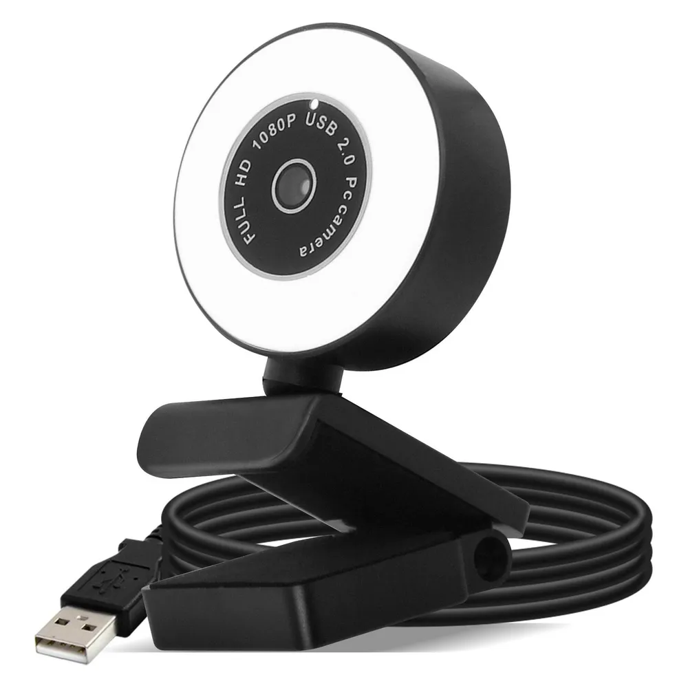 Avizar Webcam Ring Light USB 1080p Full HD Light Ring, mit Mikrofon - Schwarz