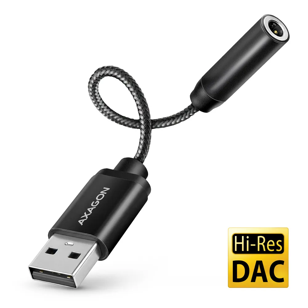 Audio-USB-Adapter Axagon ADA-HA 2.0 Kanäle 32 Bit Dolby Atmos