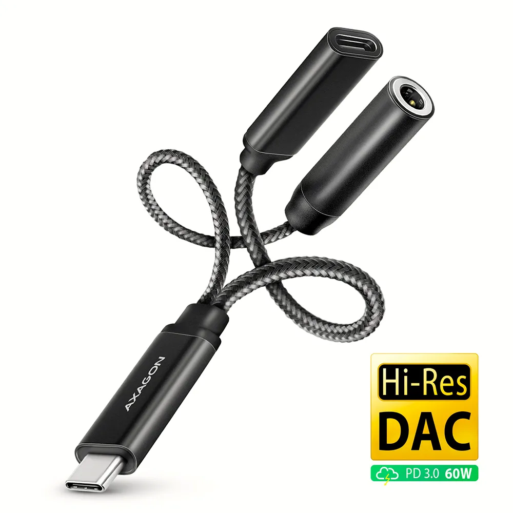 Soundkarte Axagon ADA-HCPD USB-C 3.5 mm Power Delivery DAC Hi-Res
