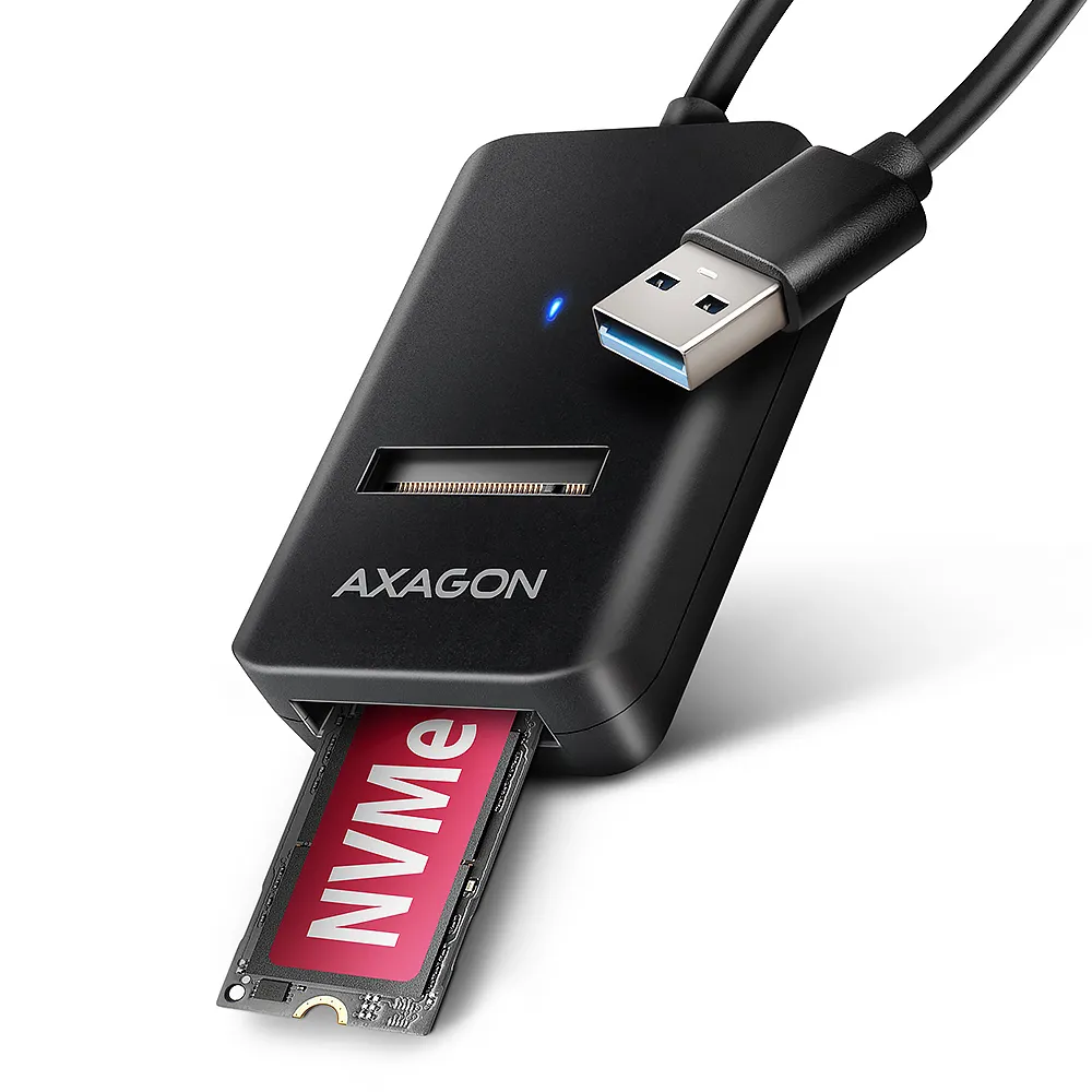 Externe Box Axagon ADM2-AM M.2 Kunststoff Schwarz USB-A 10Gbps LED