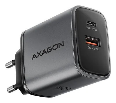 Ladegerät Axagon ACU-PQ67 67W USB-C und USB-A GaN Schnellladung