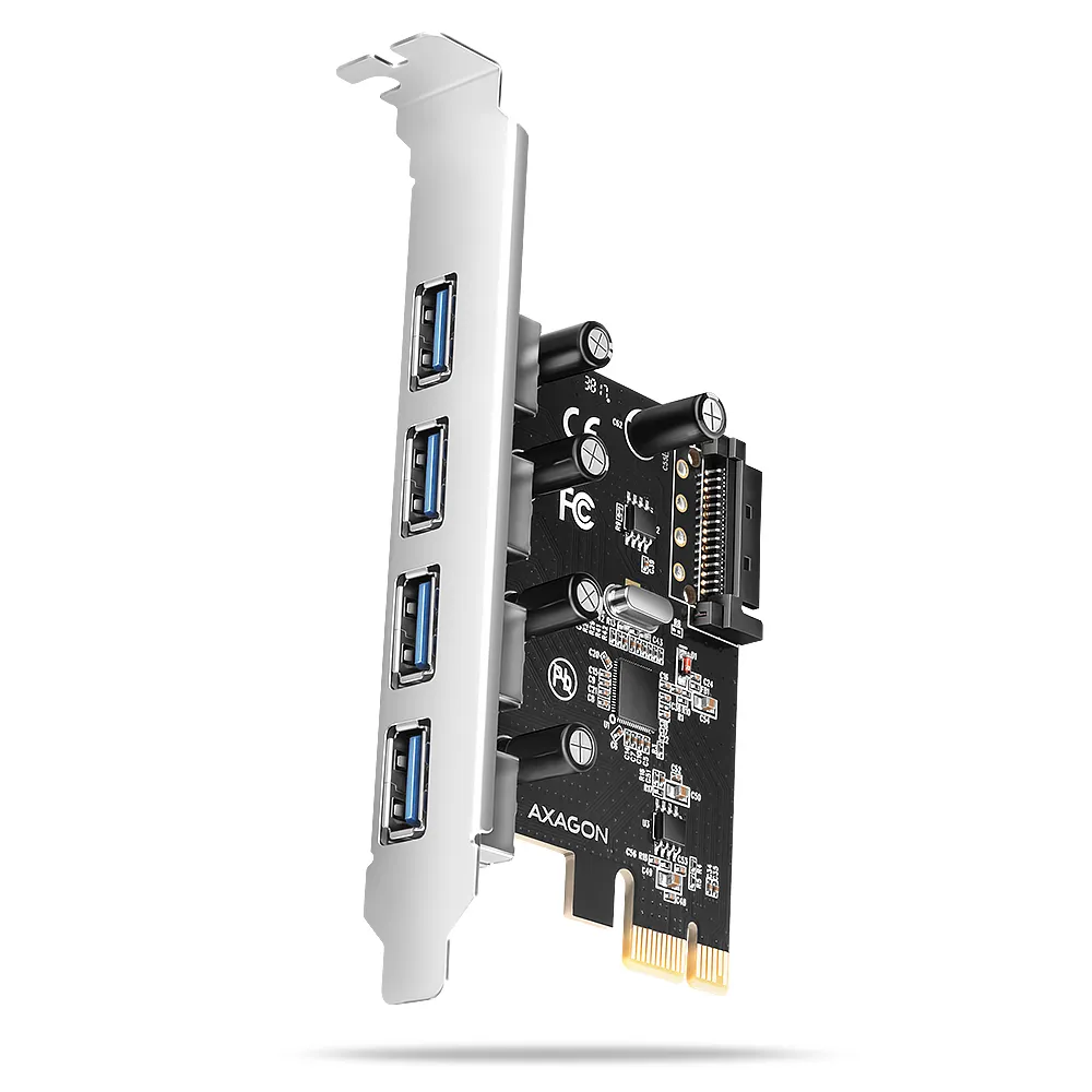 Erweiterungskarte Axagon PCEU-430RS PCIe USB 3.2 Gen 1 4 Ports SATA