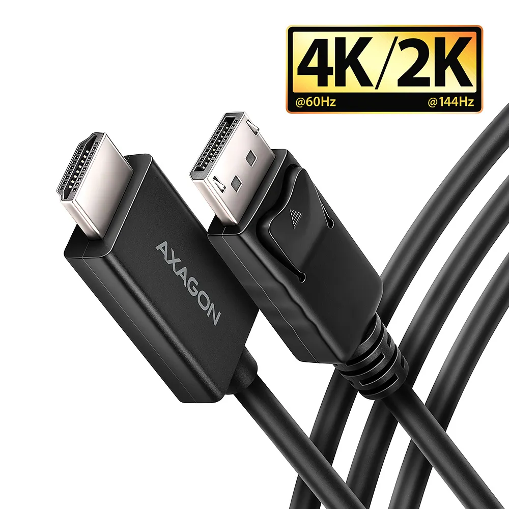 HDMI Kabel AXAGON RVD-HI20C2 1,8 m DisplayPort HDMI 2.0b Schwarz