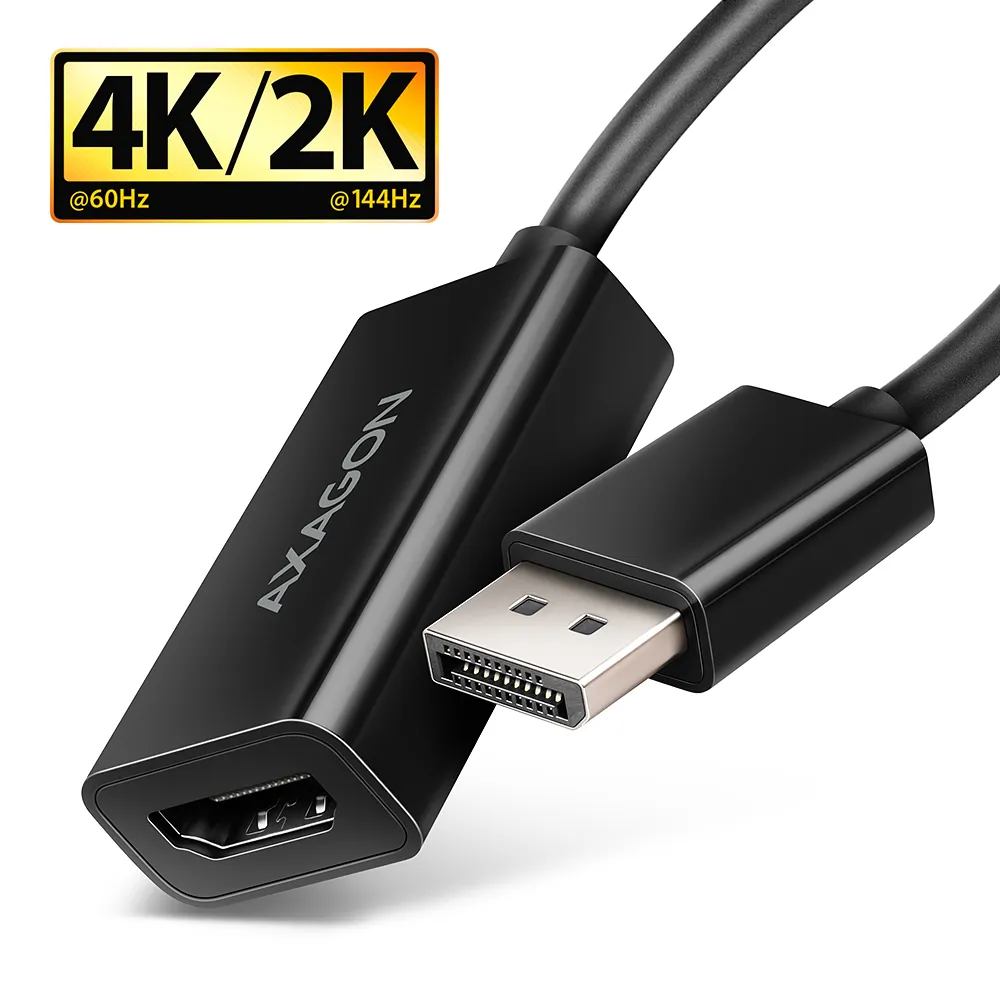 Video-Adapter AXAGON RVD-HI20N DisplayPort HDMI 2.0b 0,15 m Schwarz
