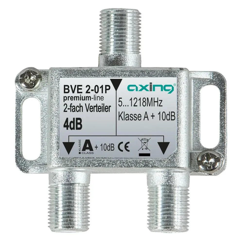Signalteiler Axing BVE 2-01P koaxial 5-1218 MHz Edelstahl 10 dB