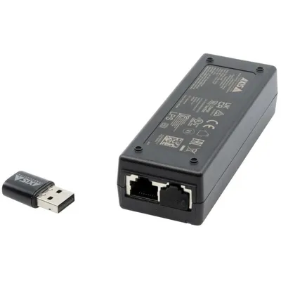 Drahtloses Adapter- und PoE-Injektor-Kit fuer Axis M1075-L, Innenbereich, Schwarz