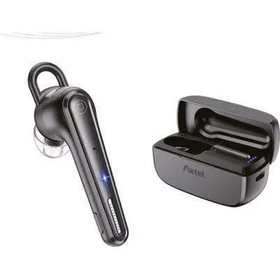 Auriculares Axtel BT25 inalámbricos Bluetooth con Cancelación de Ruido ENC, micrófono dual y carga USB-C, uso profesional mono, color negro