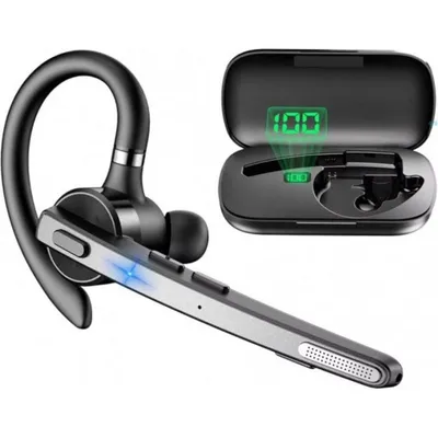Axtel AXH-BT45 In-Ear Mono Headset kabellos Bluetooth mit Geräuschunterdrückung, Mikrofon und Ladestation, schwarz