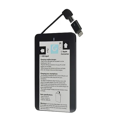 Powerbank 2.600-mAh schwarz