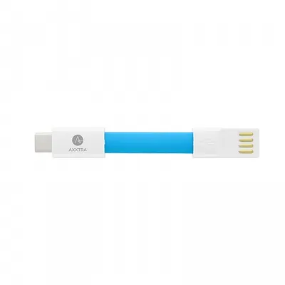 Schlüsselanhänger mit Datacable USB-C 9cm weiß-blau
