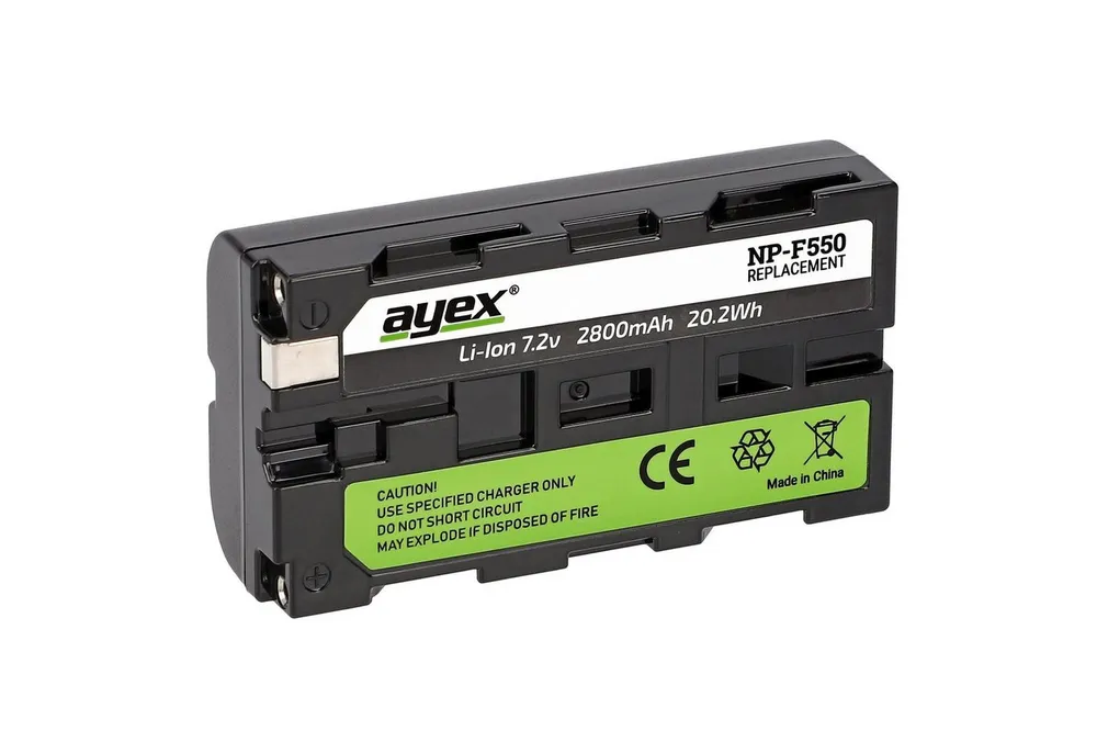 ayex NP-F550 Akku für Sony 100% kompatibel, langlebig und zuverlässig Kamera-Akku