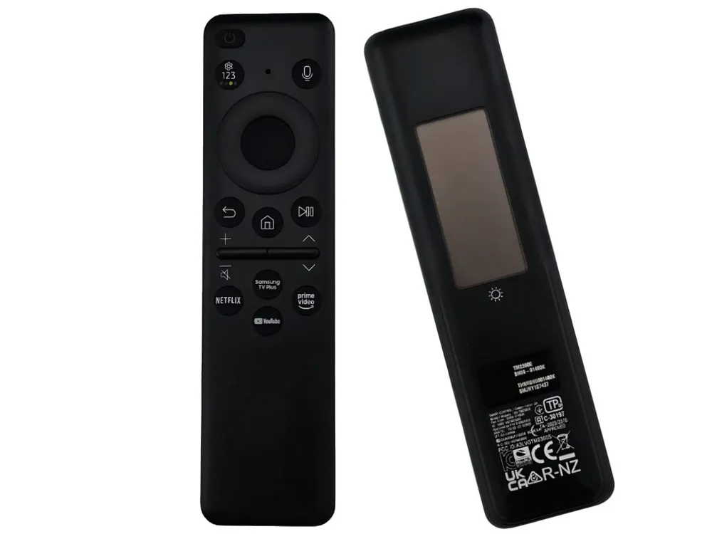 azurano Ersatz für SAMSUNG BN59-01480K, BN59-01500M, SOLAR / USB-C Universal-Smart-TV-Fernbedienung (Bluetooth, USB-C, Sprachsteuerung, Solar, Streaming-Tasten)