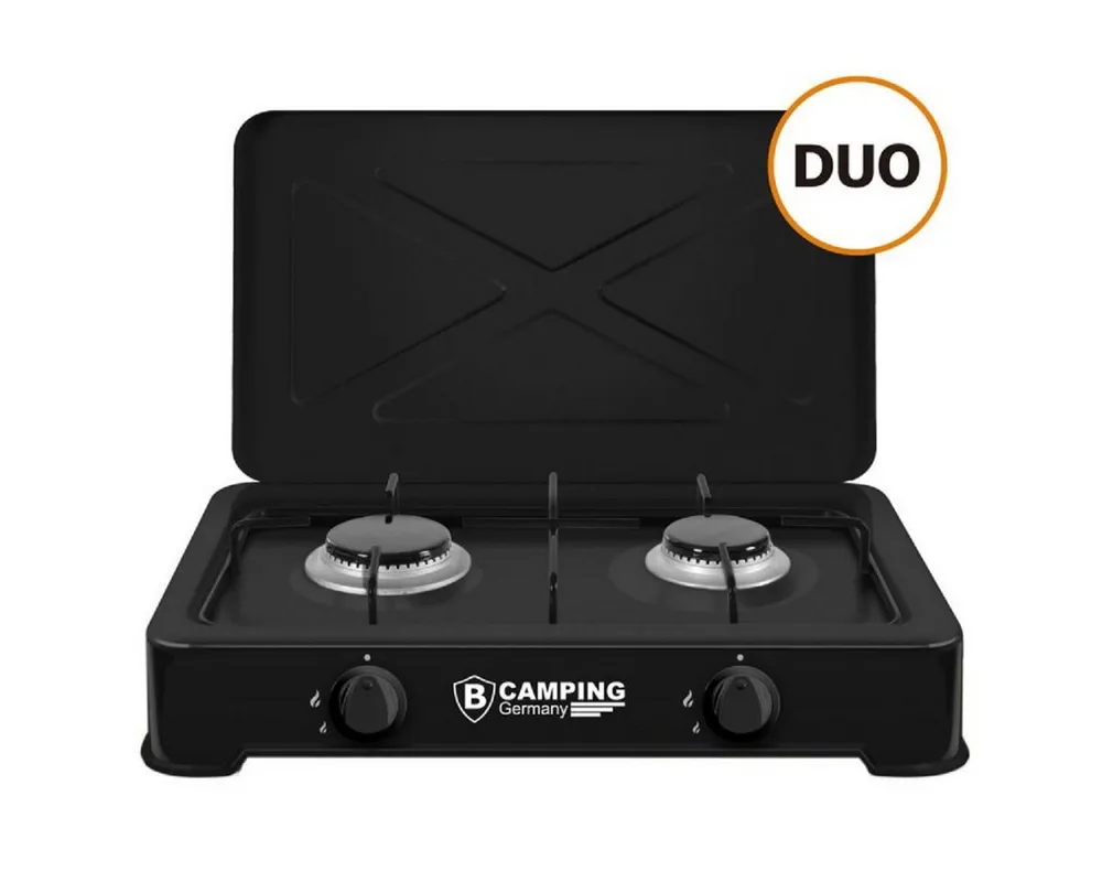 B-Camping Gaskocher - Outdoor-Gaskocher mit Schlauch-Anschluss und Druckminderer, (2-St), ideal für Garten, perfekt für Camping und Outdoor