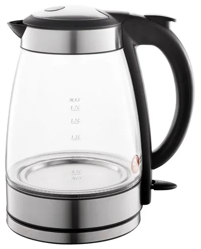 B&S Wasserkocher Glas 1,7 L - 360 Grad Drehung - beleuchtet - für Links & Rechtshänder, 1.7 l