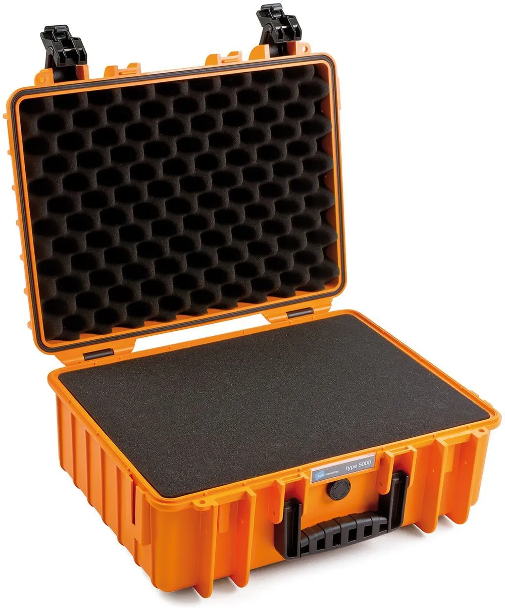 B&W Case Type 5000 SI orange mit Schaumstoffeinsatz