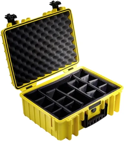 B&W Case Type 5000 RPD gelb mit Facheinteilung