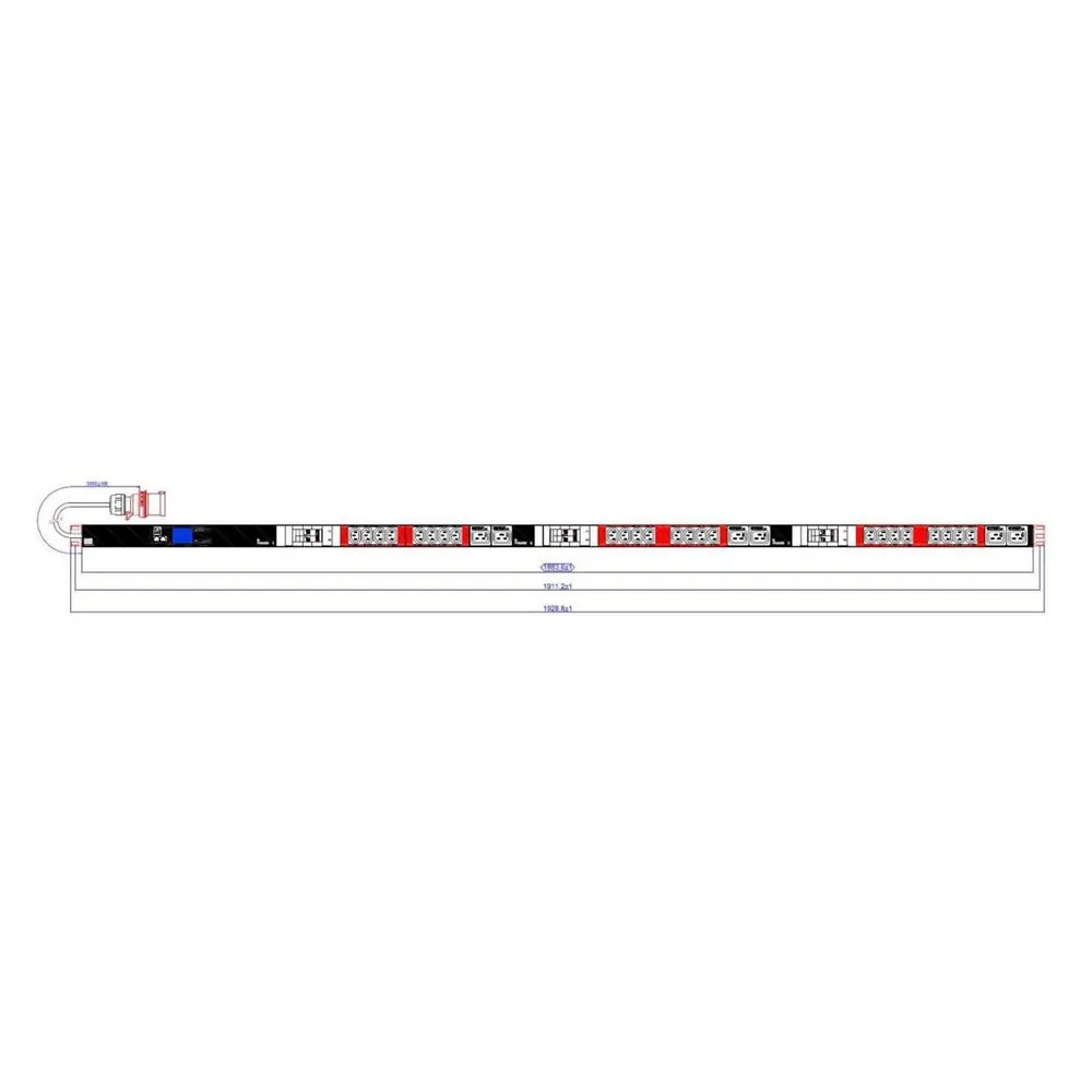 Bachmann BN2000 ALU 1HE24xC13 6xC19 6xLS 3 Phasen farblich markiert