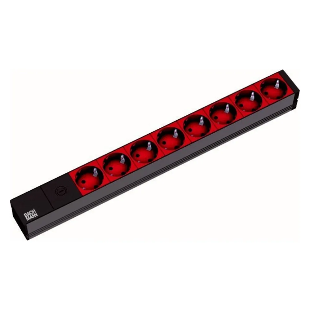Bachmann 19" 8-fach Steckdosenleiste Feinsicherung