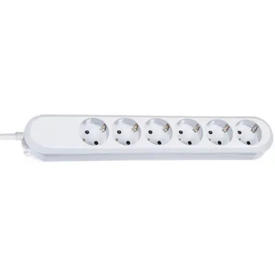 Steckdosenleiste Bachmann SMART 6 Steckplätze mit Schalter und Schutz weiß