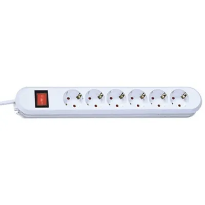 Bachmann SMART Steckdosenleiste 6 Steckplätze weiß mit Schalter und Schutz