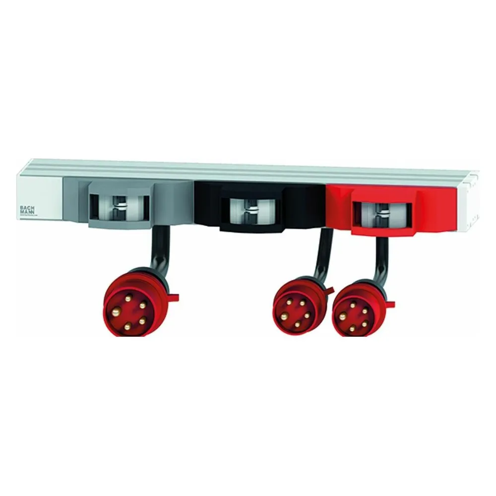 Bachmann 48,26cm 19Zoll 1HE FuseBox 6xLS C16A 2m H05VV-F 5G4mmy CEE Stecker 32A rot
