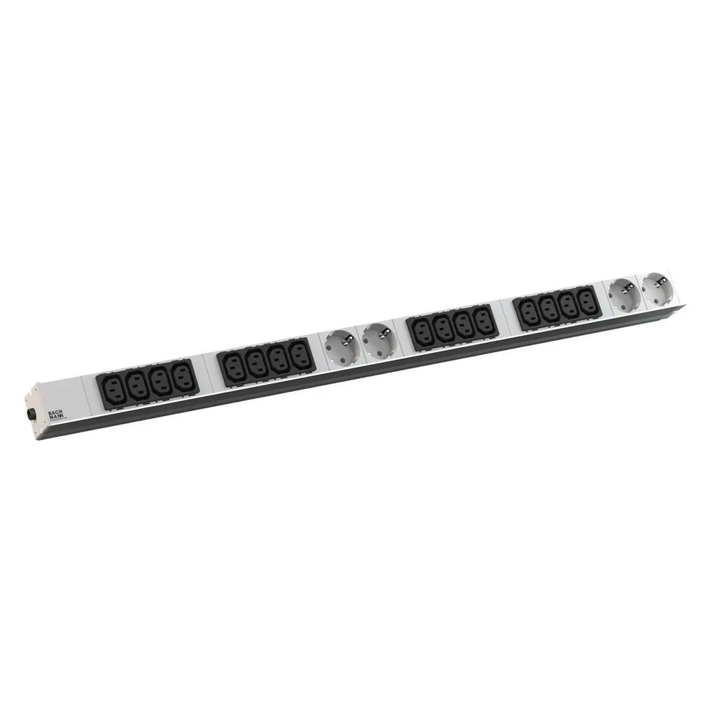 Bachmann IT PDU ALU 1HE 16x C13 4x Schutzkontakt CEE 16A blau