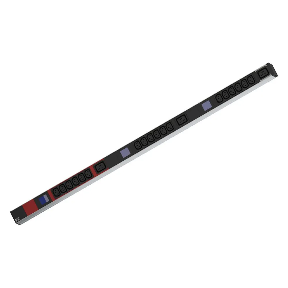 Bachmann BN0500 48,26cm 19Zoll PDU 1HE 18xC13 3xC19 Leistungsmessung Anschluss CEE 3x16A rot