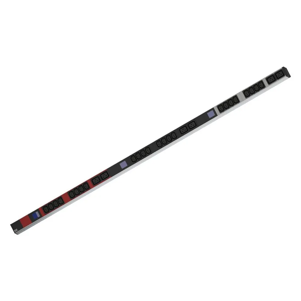 Bachmann BN0500 48,26cm 19Zoll PDU 1HE 24xC13 6xC19 Leistungsmessung Anschluss CEE 3x16A rot