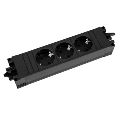 Steckdosenleiste Bachmann 906.18818 3 Steckplätze Typ F schwarz IP20