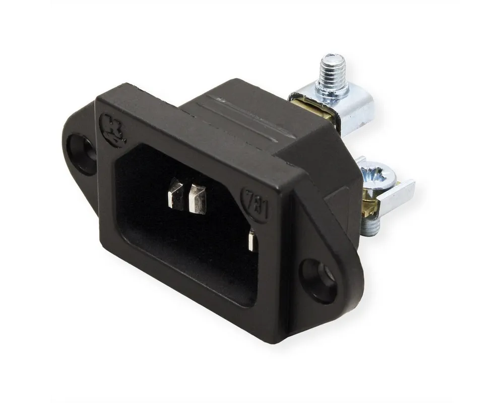 Bachmann Kaltgerätestecker IEC320 C14 Stromadapter, 0 cm, schwarz, Schraubanschluß, 917.170