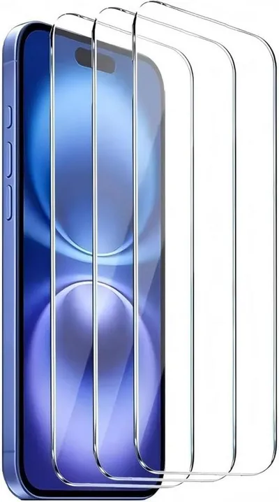 Baker Schutzfolie 3 Stück Panzerglas für iPhone 16/ 16 Plus/16 Pro/ 16 Pro Max, (3 Pack), Schutzglas, 9H Härte, HD Displayschutzfolie, 0.33mm Ultra-klar