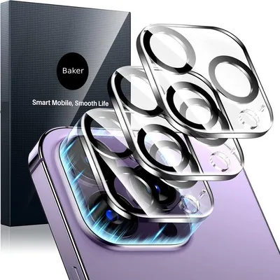 Baker Schutzfolie 3x Kameraschutz Panzer Folie iPhone 17 16 15 14 13 12 Pro Max Plus Air, (3 Pack), Mini, Abdeckung Glas Folie Kamera, Panzerfolie Schutzglas, Ultra-Klar