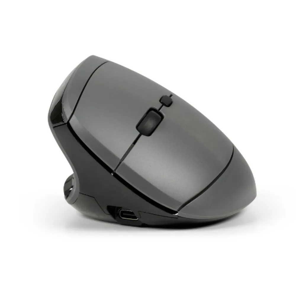 Maus BakkerElkhuizen MidWay Kabellos Bluetooth USB-C 2400DPI Grau Schwarz Vertikal
